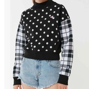 Champion Polka Dot and Plaid Sweatshirt